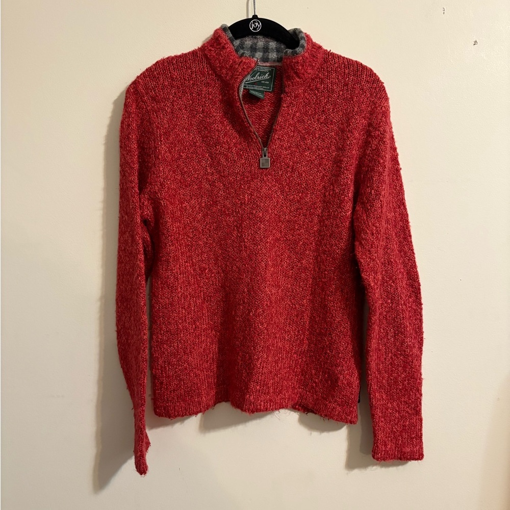 Woolrich Women's sweater Size small Ruby 1/2‎ Zip Remie Blend Longsleeves Top